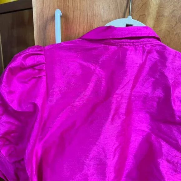 Maison Cleo Ruched Silk wrap top No Scrunchie (sz 38) - Picture 11 of 12